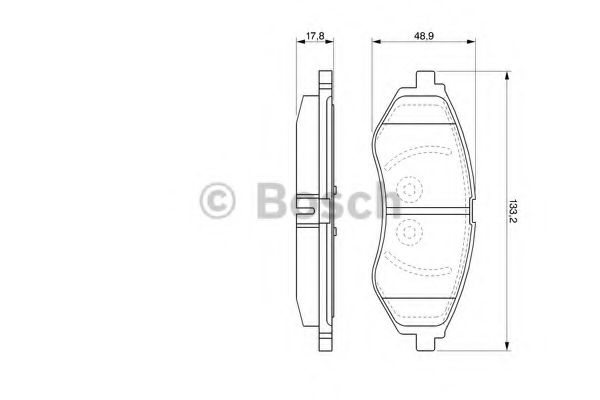 BOSCH - 0 986 424 818 - Комплект тормозных колодок, дисковый тормоз (Тормозная система)