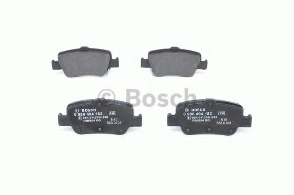 BOSCH - 0 986 494 182 - Комплект тормозных колодок, дисковый тормоз (Тормозная система)