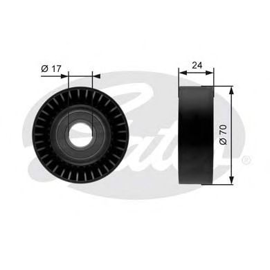 GATES - T36215 - Паразитный / ведущий ролик, поликлиновой ремень (Ременный привод)