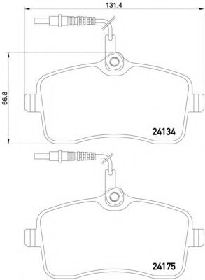 BREMBO - P 61 109 - Комплект тормозных колодок, дисковый тормоз (Тормозная система)