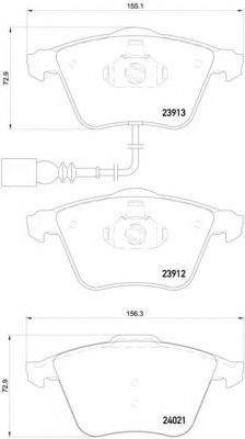 BREMBO - P 85 129 - Комплект тормозных колодок, дисковый тормоз (Тормозная система)