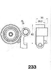 JAPANPARTS - BE-233 - Устройство для натяжения ремня, ремень ГРМ (Ременный привод)