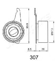 JAPANPARTS - BE-307 - Устройство для натяжения ремня, ремень ГРМ (Ременный привод)