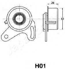 JAPANPARTS - BE-H01 - Устройство для натяжения ремня, ремень ГРМ (Ременный привод)