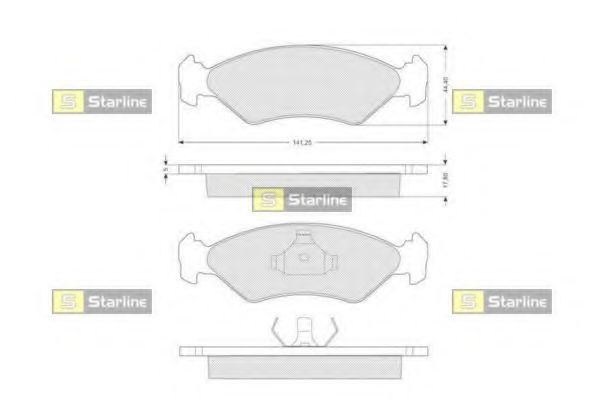 STARLINE - BD S040 - Комплект тормозных колодок, дисковый тормоз