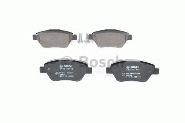 BOSCH - 0 986 494 092 - Комплект тормозных колодок, дисковый тормоз (Тормозная система)