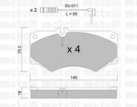 METELLI - 22-0014-0K - Комплект тормозных колодок, дисковый тормоз