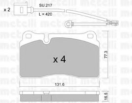 METELLI - 22-0659-0K - Комплект тормозных колодок, дисковый тормоз