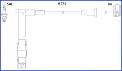 HITACHI - 134775 - Комплект проводов зажигания (Система зажигания)