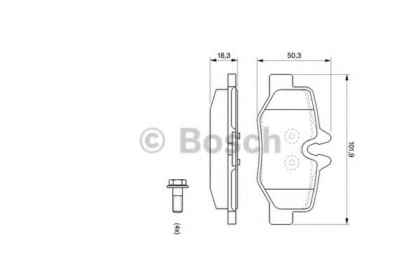 BOSCH - 0 986 494 082 - Комплект тормозных колодок, дисковый тормоз (Тормозная система)