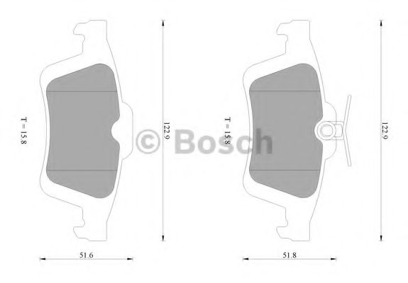 BOSCH - 0 986 AB1 194 - Комплект тормозных колодок, дисковый тормоз (Тормозная система)