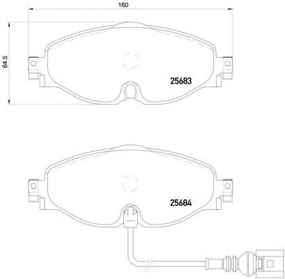 BREMBO - P 85 126 - Комплект тормозных колодок, дисковый тормоз (Тормозная система)