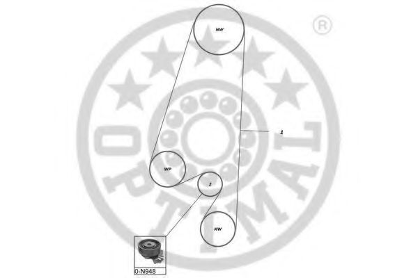 OPTIMAL - SK-1162 - Комплект ремня ГРМ (Ременный привод)