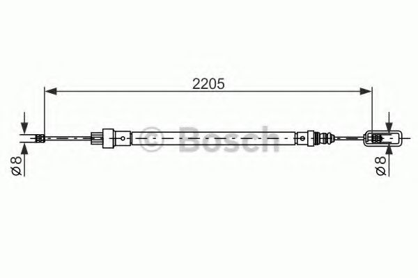 BOSCH - 1 987 477 524 - Трос, стояночная тормозная система (Тормозная система)