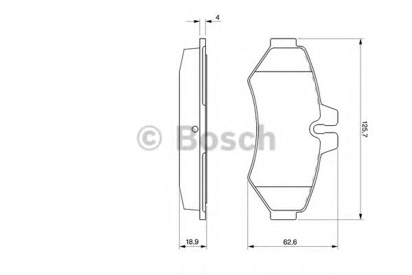 BOSCH - 0 986 424 516 - Комплект тормозных колодок, дисковый тормоз (Тормозная система)