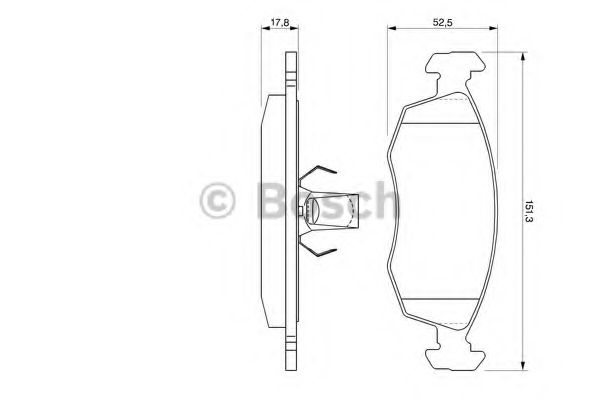 BOSCH - 0 986 424 554 - Комплект тормозных колодок, дисковый тормоз (Тормозная система)