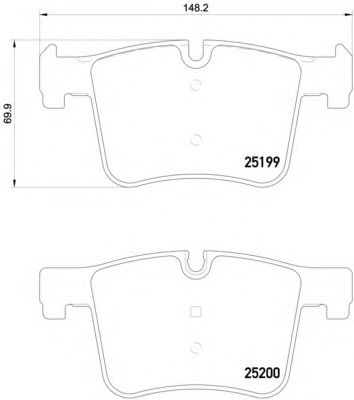 BREMBO - P 06 075 - Комплект тормозных колодок, дисковый тормоз (Тормозная система)