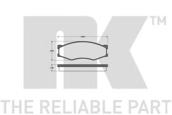 NK - 222212 - Комплект тормозных колодок, дисковый тормоз (Тормозная система)