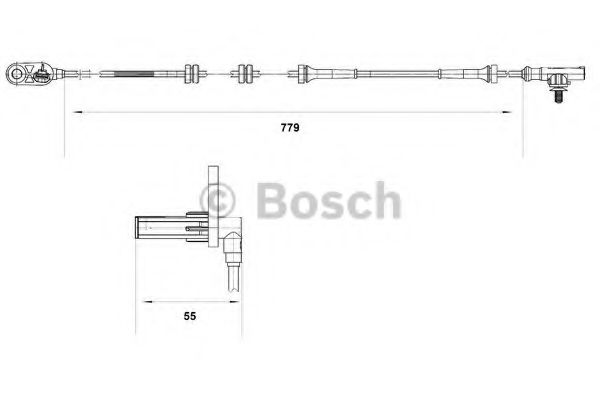 BOSCH - 0 265 007 633 - Датчик, частота вращения колеса (Тормозная система)