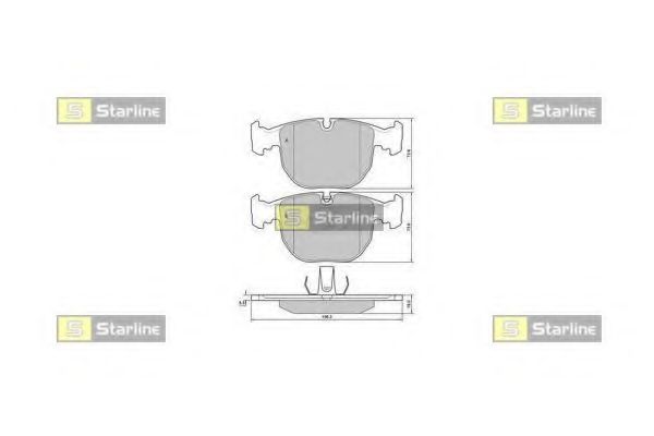 STARLINE - BD S384 - Комплект тормозных колодок, дисковый тормоз