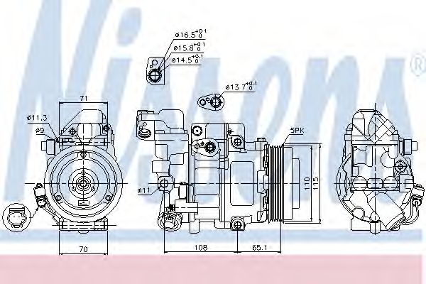 NISSENS - 89051 - Компрессор, кондиционер (Кондиционер)