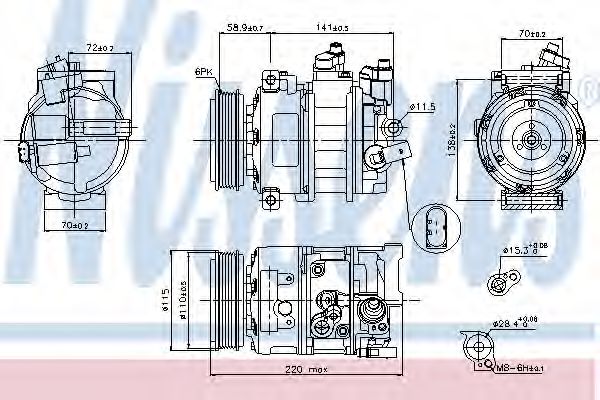 NISSENS - 89211 - Компрессор, кондиционер (Кондиционер)