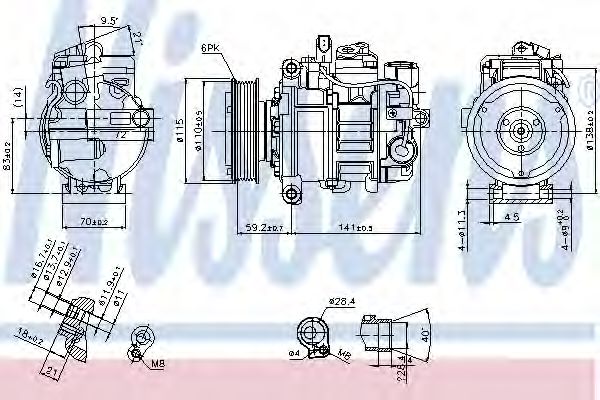 NISSENS - 89384 - Компрессор, кондиционер (Кондиционер)