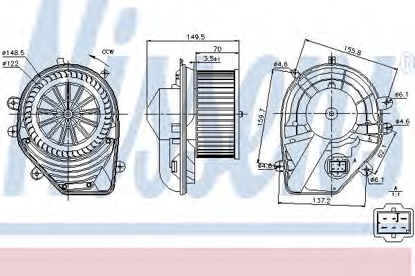 NISSENS - 87060 - Вентилятор салона (Отопление / вентиляция)