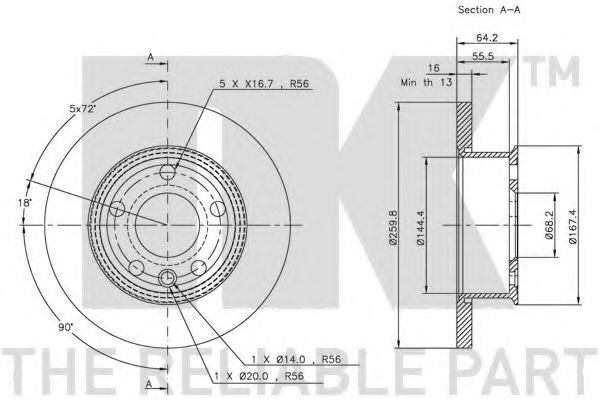 NK - 204732 - Тормозной диск (Тормозная система)