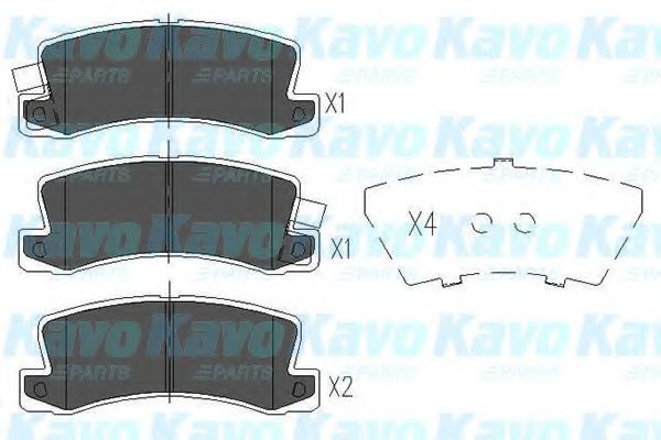 KAVO PARTS - KBP-9022 - Комплект тормозных колодок, дисковый тормоз (Тормозная система)