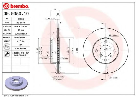 AP - 24955 - Тормозной диск (Тормозная система)