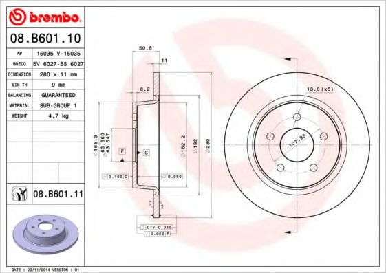 BRECO - BS 6027 - Тормозной диск (Тормозная система)