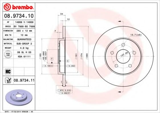 BRECO - BS 7668 - Тормозной диск (Тормозная система)