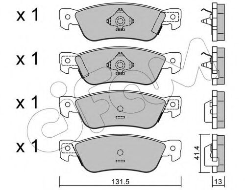 CIFAM - 822-359-0 - Комплект тормозных колодок, дисковый тормоз (Тормозная система)