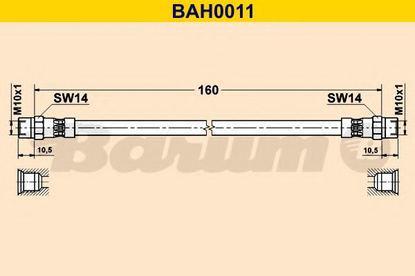 BARUM - BAH0011 - Тормозной шланг (Тормозная система)