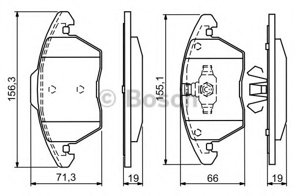 BOSCH - 0 986 424 825 - Комплект тормозных колодок, дисковый тормоз (Тормозная система)