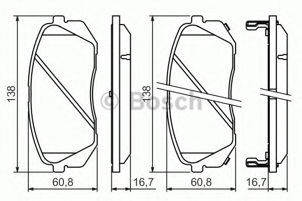 BOSCH - 0 986 494 422 - Комплект тормозных колодок, дисковый тормоз (Тормозная система)