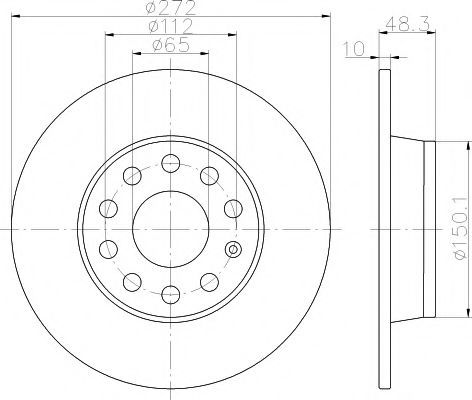 HELLA PAGID - 8DD 355 116-971 - Тормозной диск (Тормозная система)