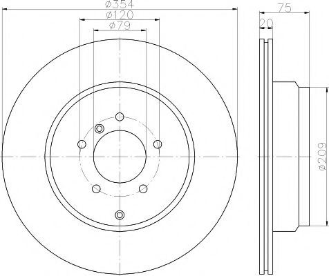 HELLA PAGID - 8DD 355 115-291 - Тормозной диск (Тормозная система)