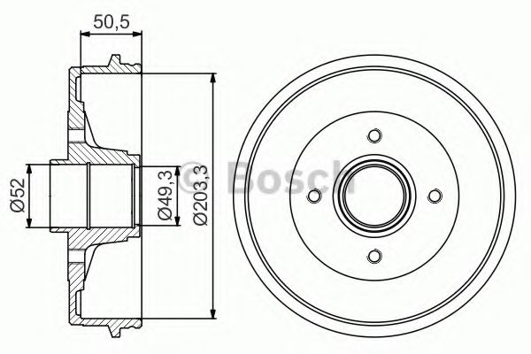 BOSCH - 0 986 477 210 - Тормозной барабан (Тормозная система)