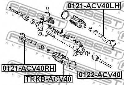 FEBEST - 0121-ACV40RH - Наконечник поперечной рулевой тяги (Рулевое управление)