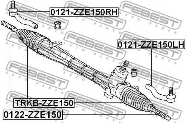 FEBEST - 0122-ZZE150 - Осевой шарнир, рулевая тяга (Рулевое управление)