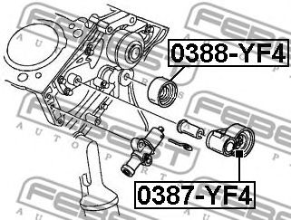 FEBEST - 0387-YF4 - Натяжной ролик, ремень ГРМ (Ременный привод)