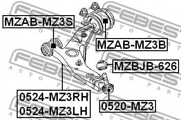 FEBEST - 0524-MZ3RH - Рычаг независимой подвески колеса, подвеска колеса (Подвеска колеса)