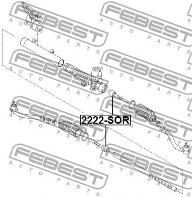 FEBEST - 2222-SOR - Осевой шарнир, рулевая тяга (Рулевое управление)