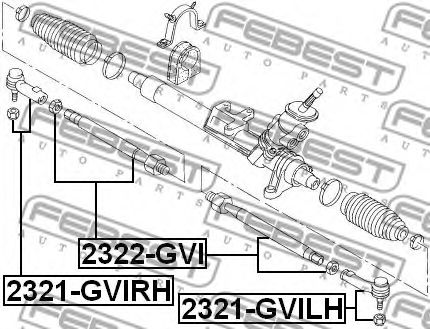 FEBEST - 2322-GVI - Осевой шарнир, рулевая тяга (Рулевое управление)