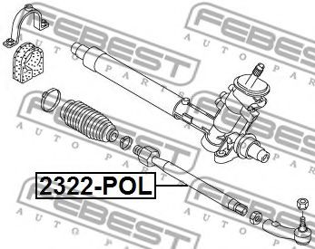 FEBEST - 2322-POL - Осевой шарнир, рулевая тяга (Рулевое управление)