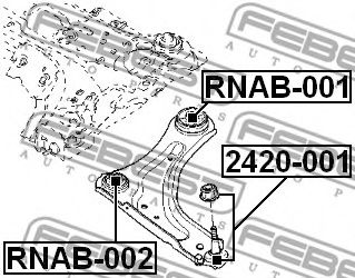 FEBEST - 2420-001 - Несущий / направляющий шарнир (Подвеска колеса)