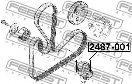 FEBEST - 2487-001 - Натяжной ролик, поликлиновойремень (Ременный привод)