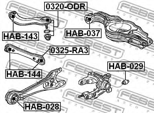 FEBEST - HAB-143 - Подвеска, рычаг независимой подвески колеса (Подвеска колеса)